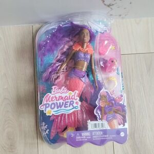 Barbie Mermaid Power Doll Brooklyn Black Purple Hair NIB
